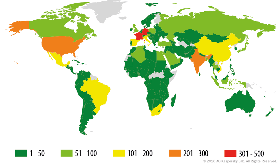 locky ransomware infection rates geographical