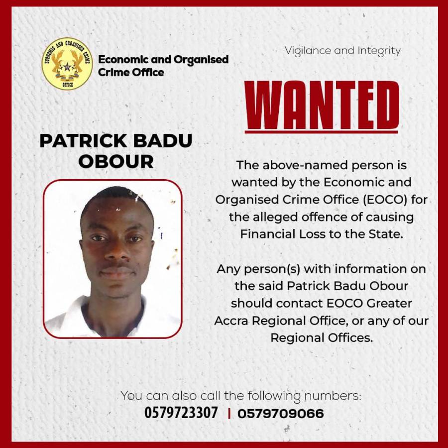 WANTED - PATRICK BADU OBOUR