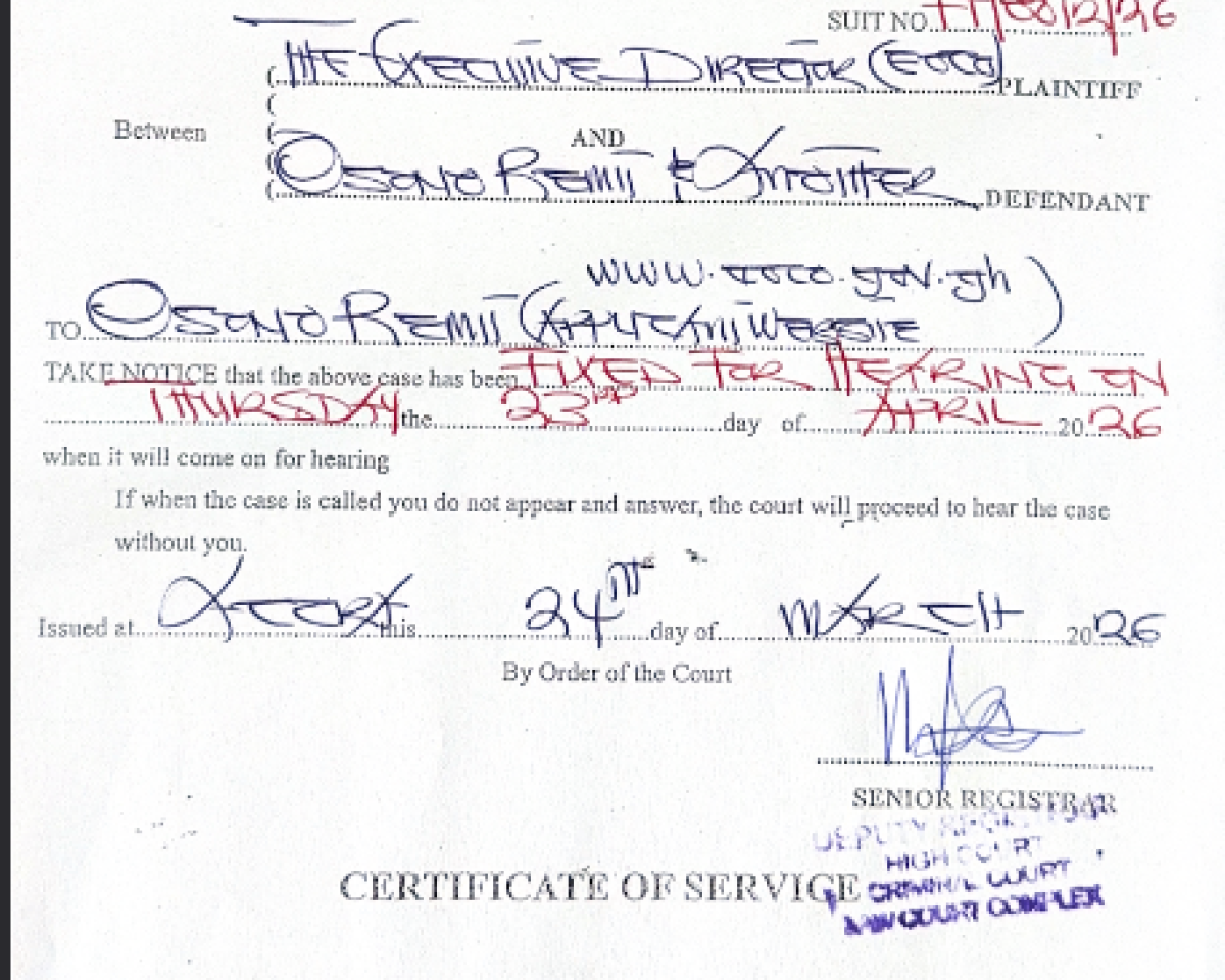 HEARING NOTICE TO PARTIES (EOCO VRS. OSONO REMIT AND OTHERS)