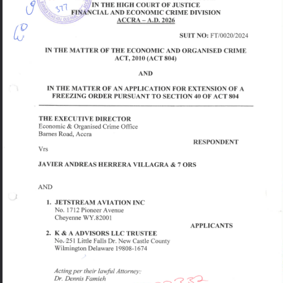 FREEZING ORDER (EOCO VS JAVIER ANDREAS HERRERA VILLAGRA AND OTHERS)
