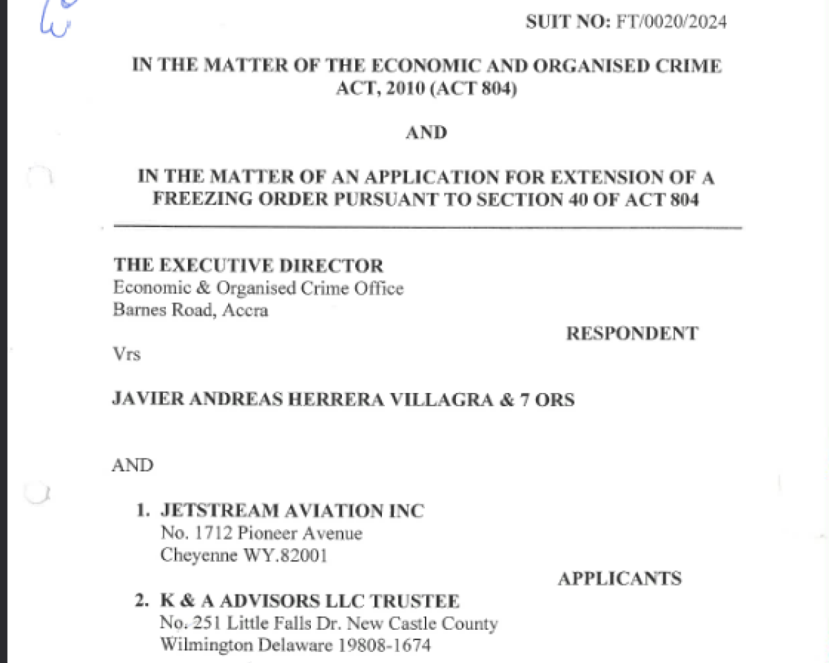 FREEZING ORDER (EOCO VS JAVIER ANDREAS HERRERA VILLAGRA AND OTHERS)