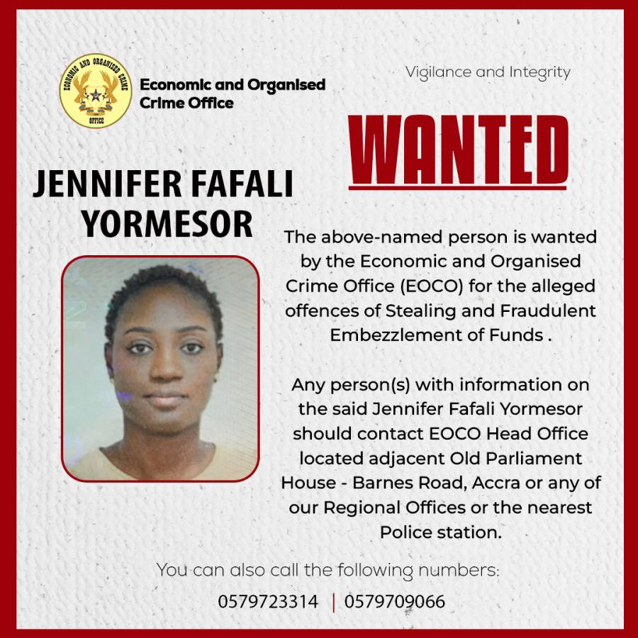 WANTED - JENNIFER FAFALI YORMESOR