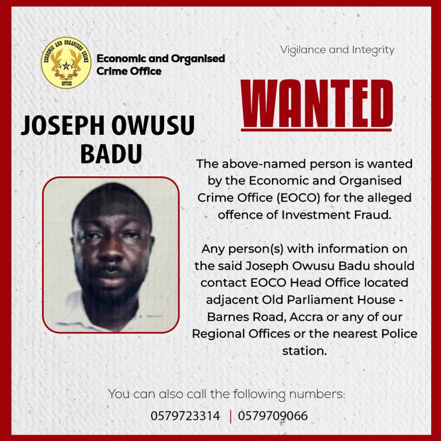 WANTED -  JOSEPH OWUSU BADU